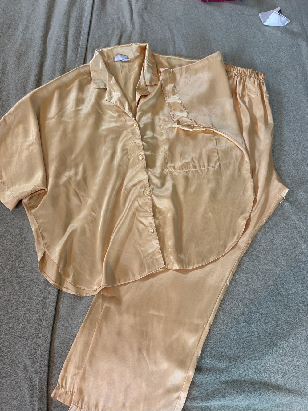 Miss Elaine’s Satin Feel Pajama Set in Champagne - Women's Two-Piece Sleepwear